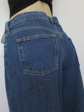 New GAP JEANS Size 14/32 Mid Rise Baggy Wide Leg Denim